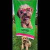 Custom Dog with Watermelon Beach Towel