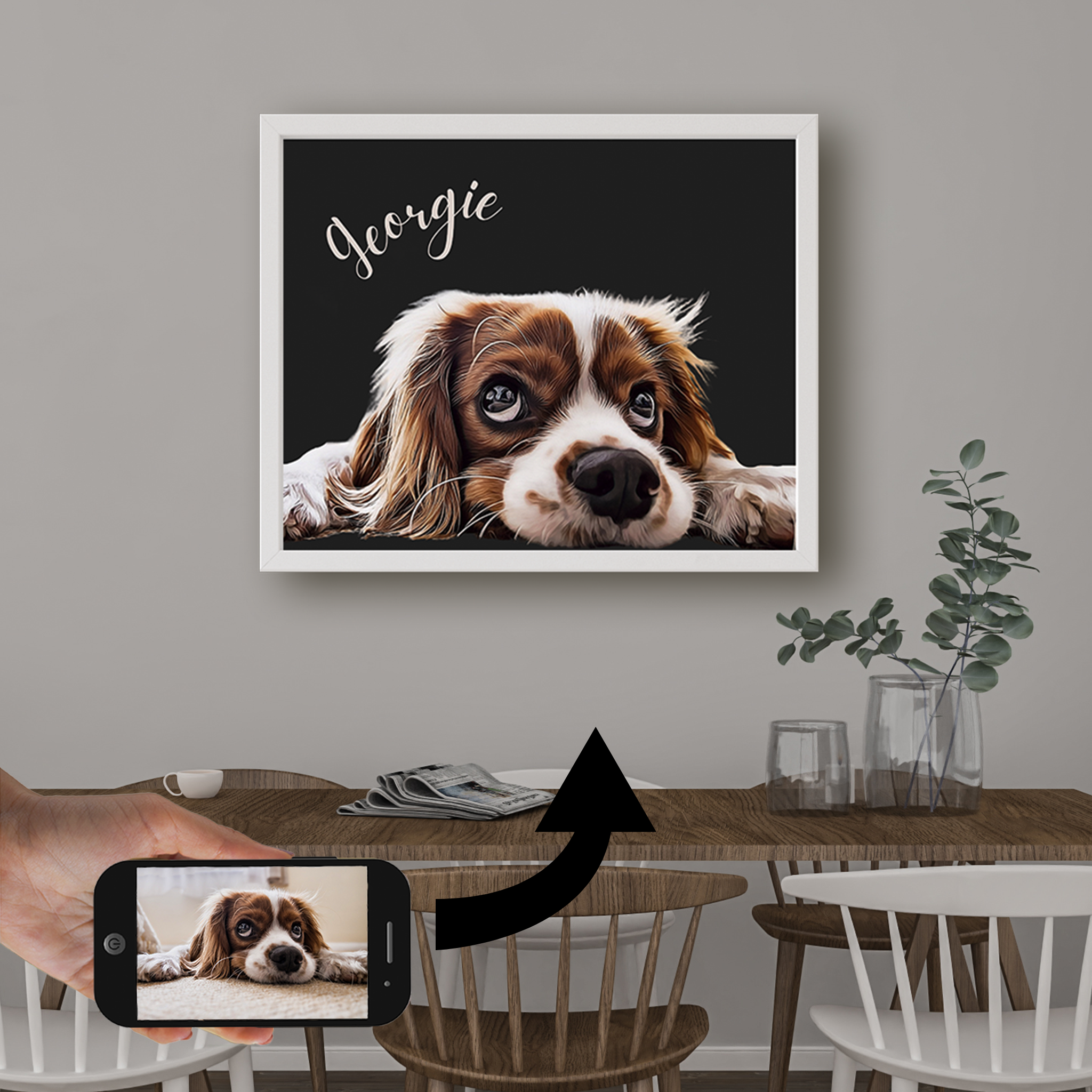 Custom Dog Horizontal Framed Print