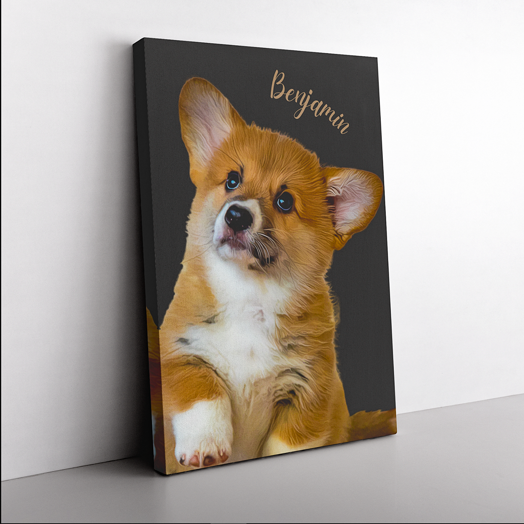 Custom Dog Vertical Canvas