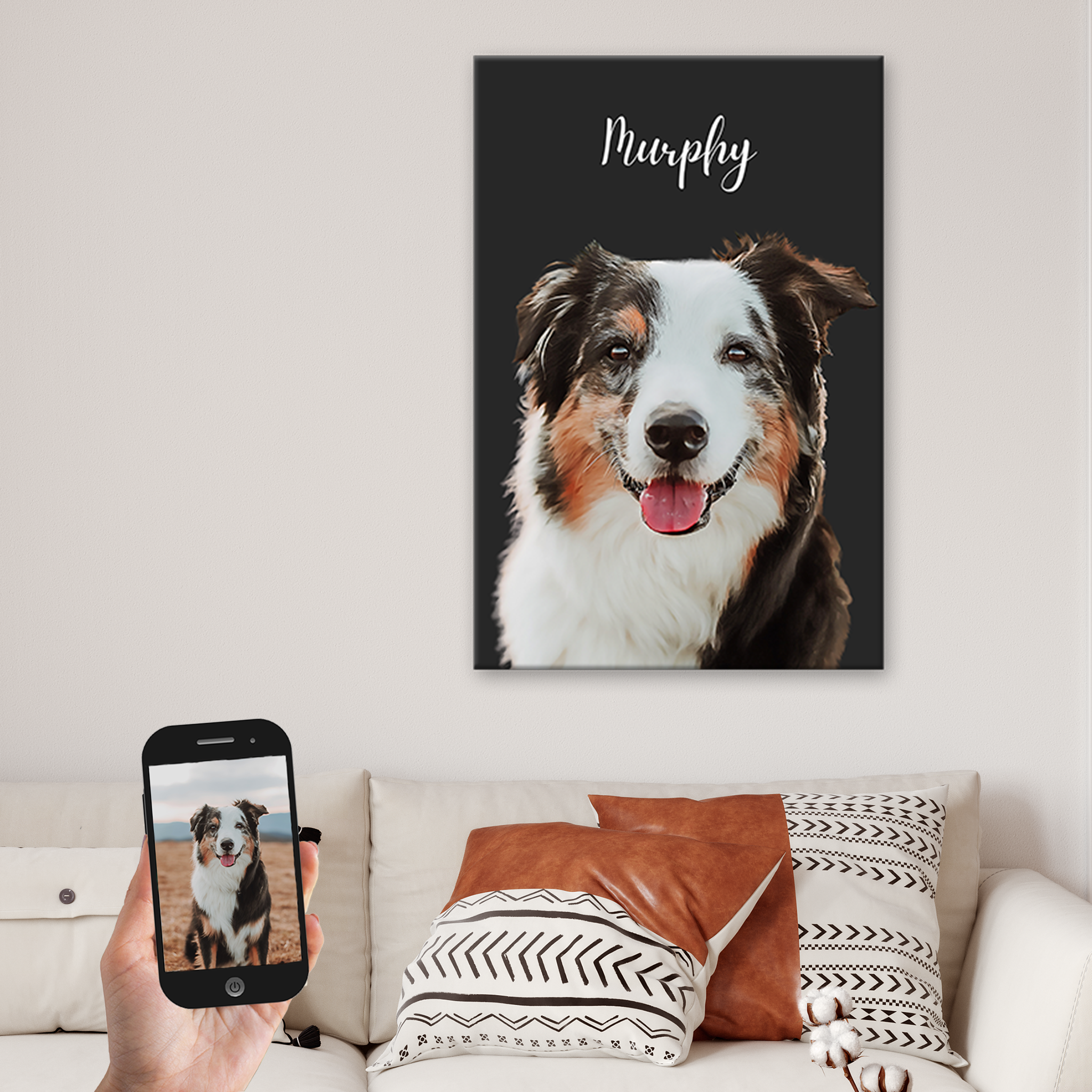 Custom Dog Vertical Canvas